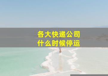 各大快递公司什么时候停运