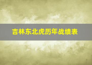 吉林东北虎历年战绩表