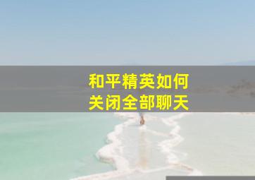 和平精英如何关闭全部聊天