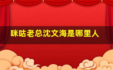 咪咕老总沈文海是哪里人