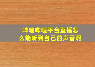 哔哩哔哩平台直播怎么能听到自己的声音呢