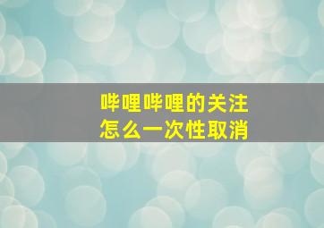 哔哩哔哩的关注怎么一次性取消