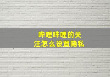 哔哩哔哩的关注怎么设置隐私