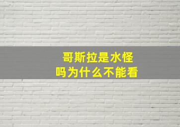 哥斯拉是水怪吗为什么不能看