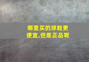 哪里买的球鞋更便宜,但是正品呢