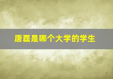 唐磊是哪个大学的学生