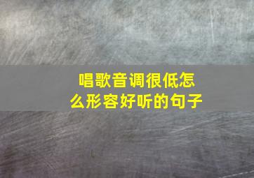 唱歌音调很低怎么形容好听的句子