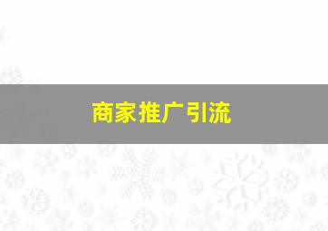 商家推广引流