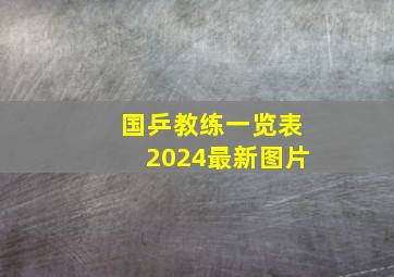 国乒教练一览表2024最新图片