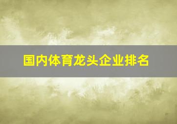 国内体育龙头企业排名