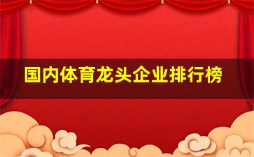 国内体育龙头企业排行榜