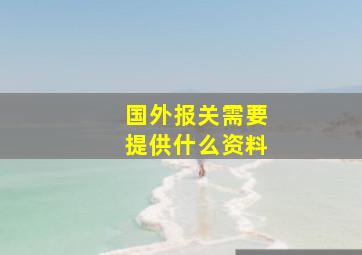 国外报关需要提供什么资料