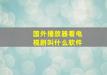 国外播放器看电视剧叫什么软件