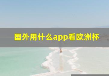 国外用什么app看欧洲杯