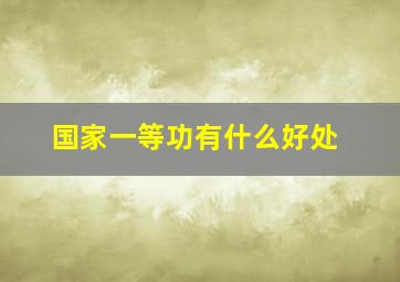 国家一等功有什么好处