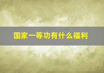 国家一等功有什么福利