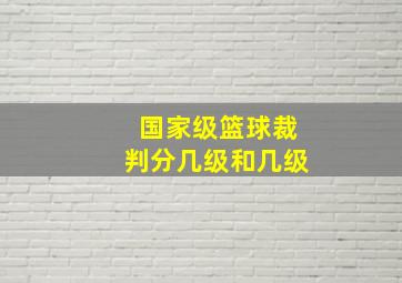 国家级篮球裁判分几级和几级