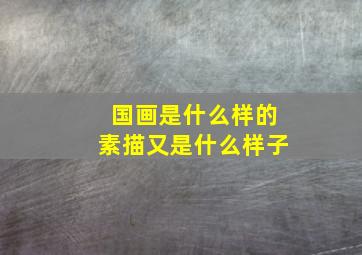 国画是什么样的素描又是什么样子