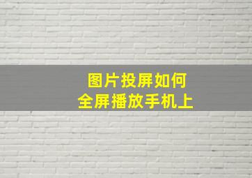 图片投屏如何全屏播放手机上