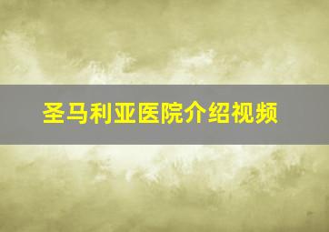 圣马利亚医院介绍视频