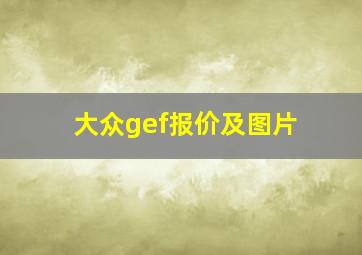 大众gef报价及图片