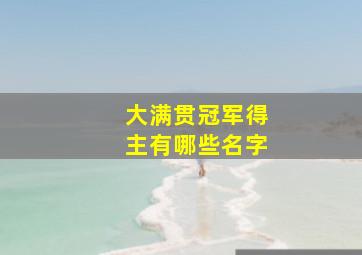 大满贯冠军得主有哪些名字