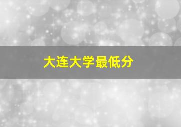 大连大学最低分