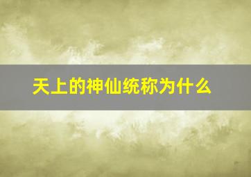 天上的神仙统称为什么