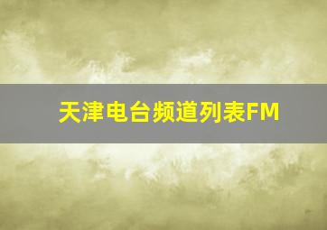 天津电台频道列表FM