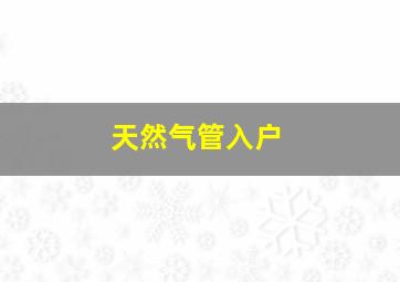 天然气管入户