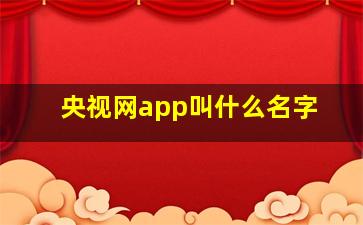 央视网app叫什么名字