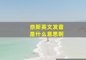 奈斯英文发音是什么意思啊