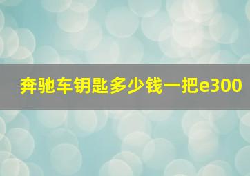 奔驰车钥匙多少钱一把e300