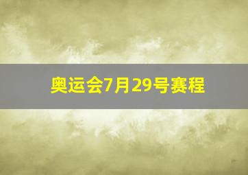 奥运会7月29号赛程