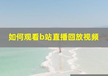 如何观看b站直播回放视频