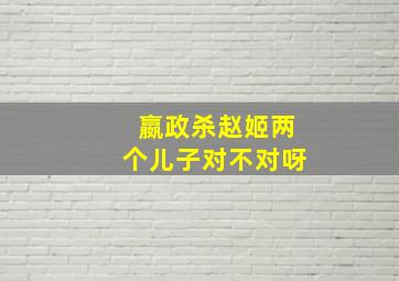 嬴政杀赵姬两个儿子对不对呀