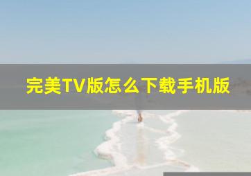 完美TV版怎么下载手机版