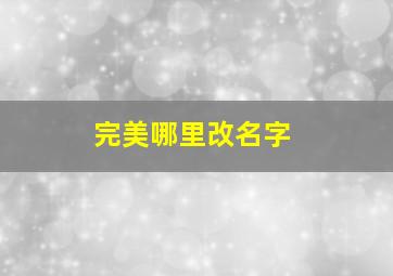 完美哪里改名字