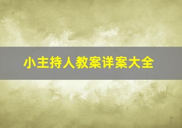 小主持人教案详案大全