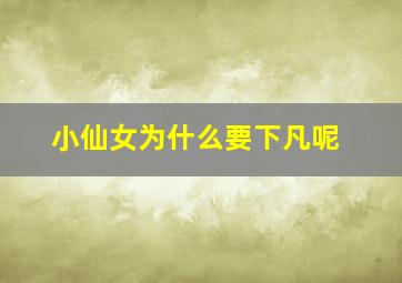 小仙女为什么要下凡呢