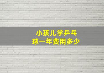 小孩儿学乒乓球一年费用多少