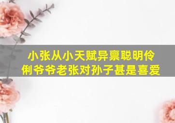 小张从小天赋异禀聪明伶俐爷爷老张对孙子甚是喜爱