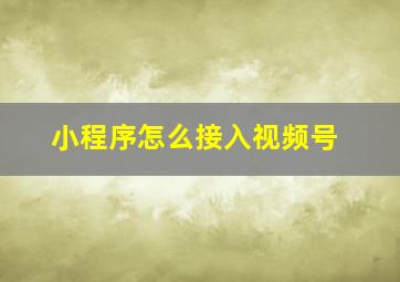 小程序怎么接入视频号