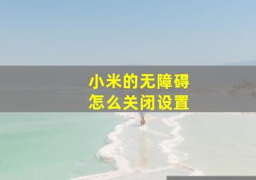 小米的无障碍怎么关闭设置