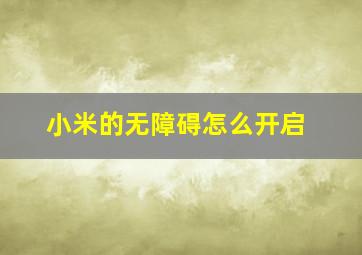 小米的无障碍怎么开启