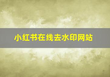 小红书在线去水印网站