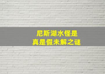 尼斯湖水怪是真是假未解之谜