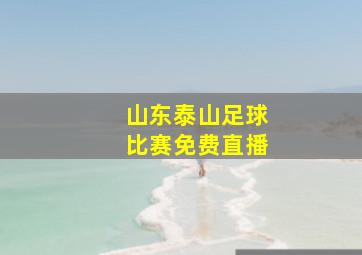 山东泰山足球比赛免费直播