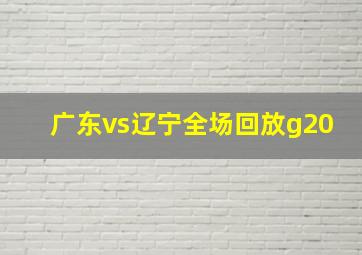 广东vs辽宁全场回放g20