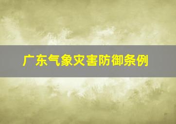 广东气象灾害防御条例